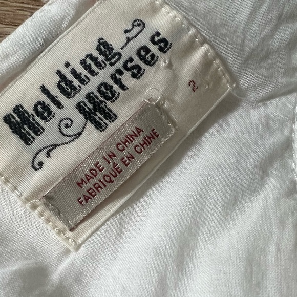 Anthropologie Holding Horses needlepoint embroidered cotton high low dress 2 - Picture 13 of 15